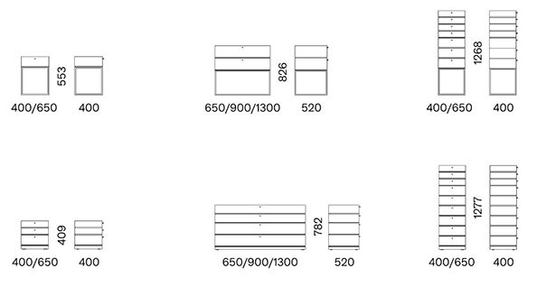 Box Capo D'opera chest of drawers sizes