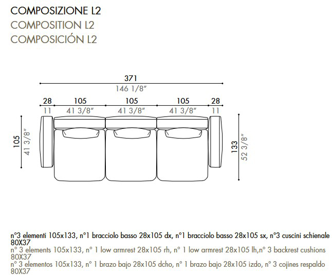 Dorvan Outdoor Sofa Désirée dimensions