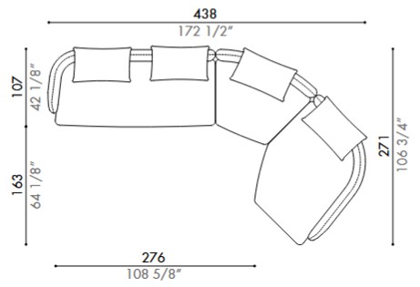 Homan Modular Sofa Désirée dimensions
