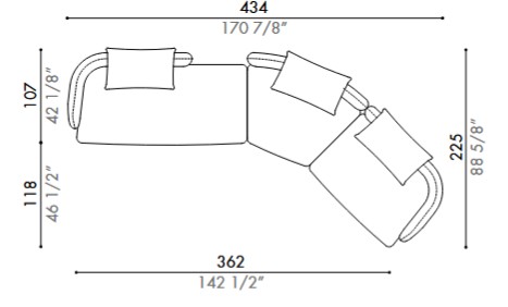 Homan Modular Sofa Désirée dimensions