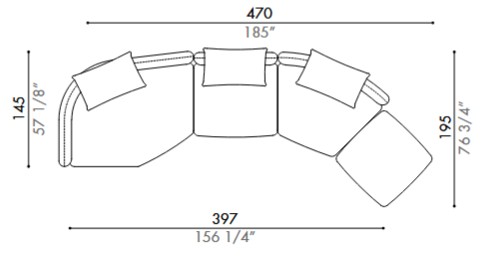 Homan Modular Sofa Désirée dimensions