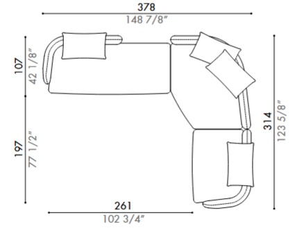 Homan Modular Sofa Désirée dimensions