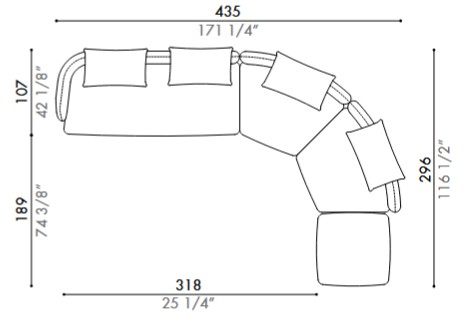 Homan Modular Sofa Désirée dimensions