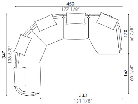 Homan Modular Sofa Désirée dimensions