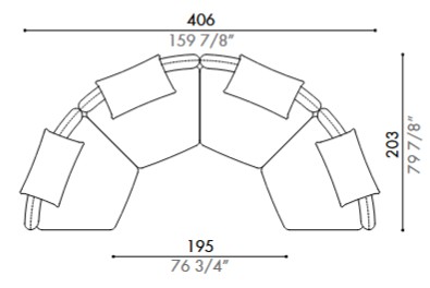 Homan Modular Sofa Désirée dimensions