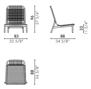 Eben Outdoor Armchair Désirée dimensions