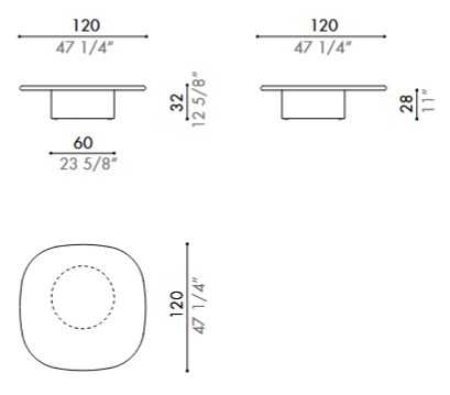 Homan Désirée Coffee Table dimensions 2