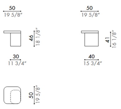 Kublo Outdoor Coffee Table Désirée dimensions 2