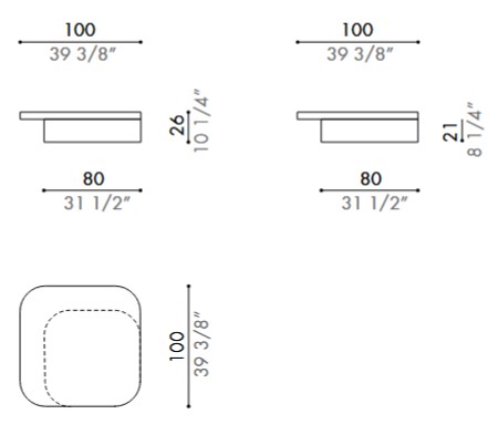 Kublo Outdoor Coffee Table Désirée dimensions 3
