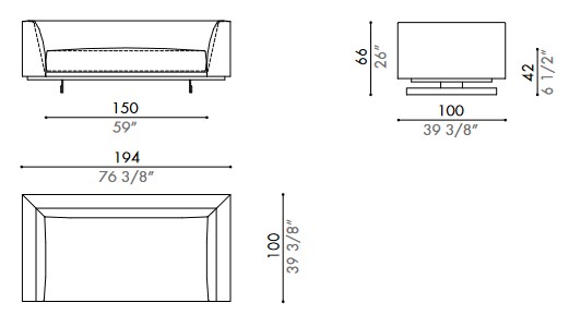 Sheridan Désirée Sofa Dimensions