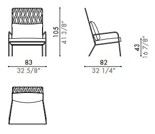 Dimensions of Armchair Alix Désirée width=