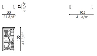 Dimensions of the Haneda Désirée Coffee Table