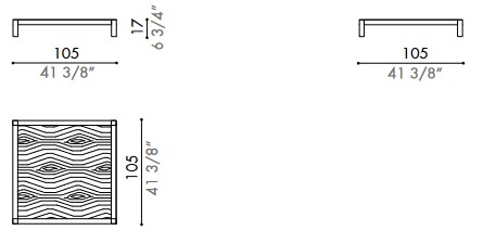Dimensions of the Haneda Désirée Coffee Table