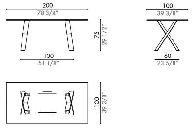 Dimensions of Ciàcola Désirée Table