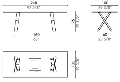 Dimensions of Ciàcola Désirée Table