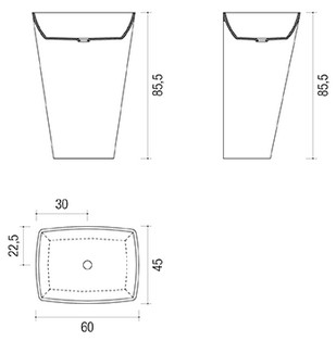 Dorico Edoné pedestal sink sizes