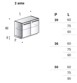 Giunone Edoné Bathroom Cabinet sizes