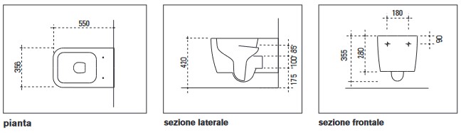 Hub Edoné Toilet sizes