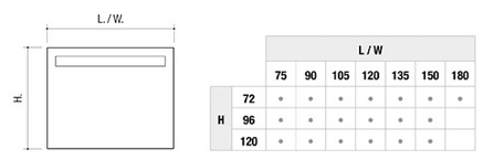 Edoné Mirror with illuminated band sizes