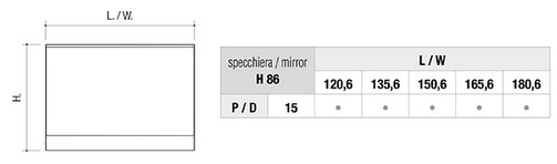 Frame Metallo Edoné Mirror sizes