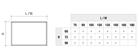 Edoné Mirror With Aluminum Frame and LED sizes