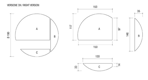 Eclissi Edoné Mirror sizes