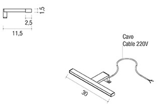 Vasari Edoné Mirror Lamp sizes