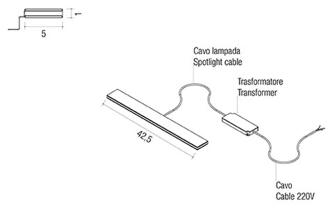Modigliani Edoné Mirror Lamp sizes