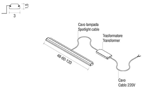 Monet Edoné Mirror Lamp sizes