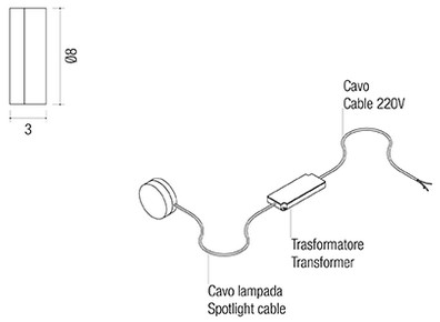 Stradivari Edoné Mirror Lamp sizes