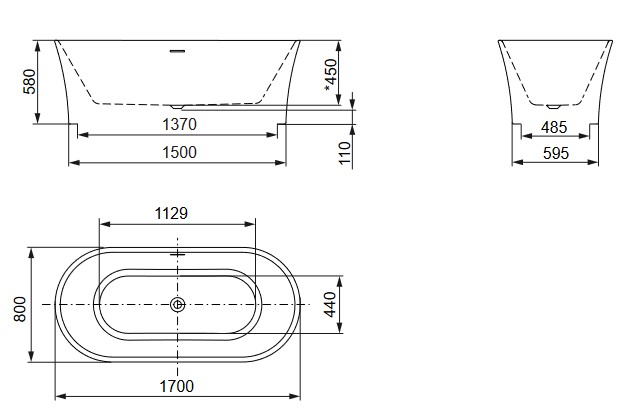 Dimensions of Panay Bathtub Glass 1989