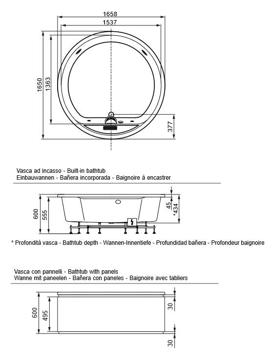 Dimensions of the Mawi Spa 166 Glass 1989 Mini Pool
