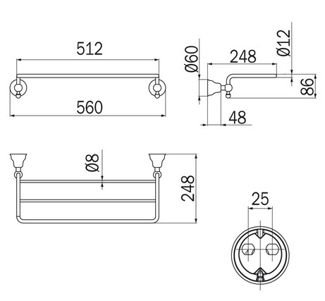 Portasalviette Raffaella Inda A32680 dimensioni