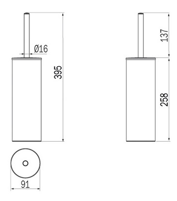 My Art Inda Toilet Brush Holder dimensions