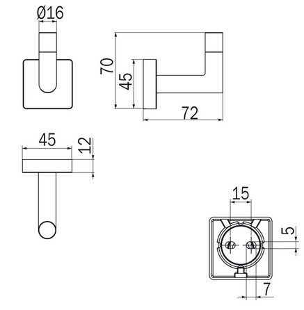Forum Quadra Inda A3020A Coat Rack dimensions