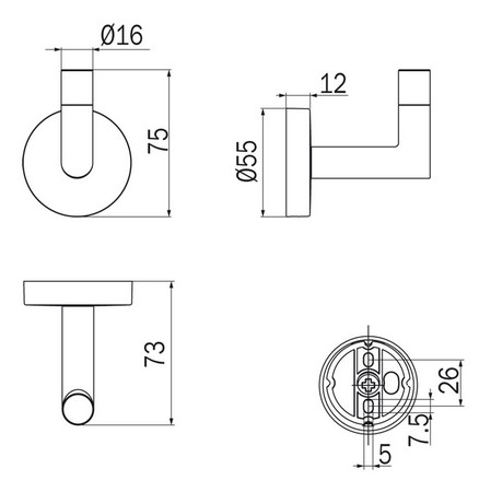 Forum Inda A3620A Coat Hanger Dimensions