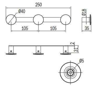 Appendiabiti One Inda AV120C dimensioni