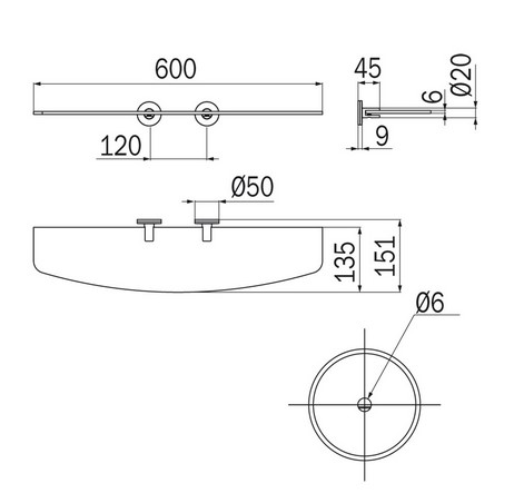 Touch Inda A46080 Shelf dimensions