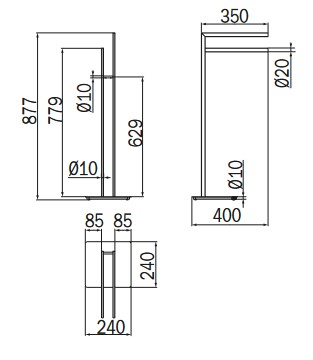 Piantana Divo Inda A33850 dimensioni