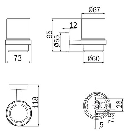 Portabicchiere Forum Inda A36100 dimensioni