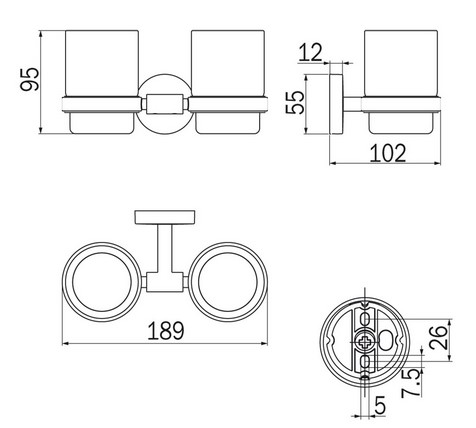 Portabicchiere Forum Inda A3610D dimensioni