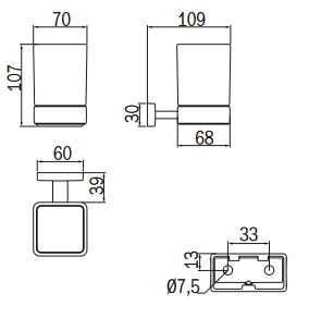 Portabicchiere Lea Inda A18100 dimensioni