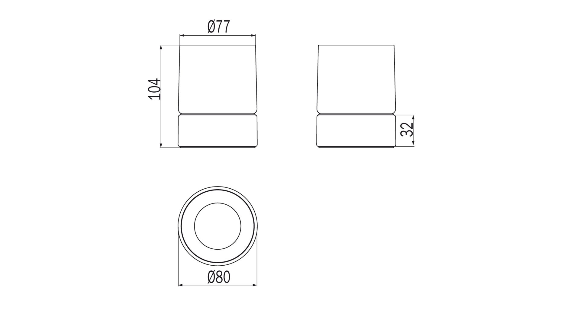 Mito Inda A20010 Cup Holder dimensions
