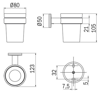 Portabicchiere Touch Inda A46100 dimensioni