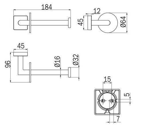Portarotolo Forum Quadra Inda A30250 dimensioni