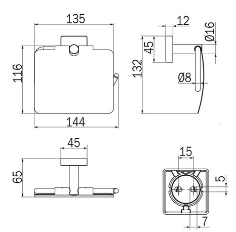 Portarotolo Forum Quadra Inda A30260 dimensioni