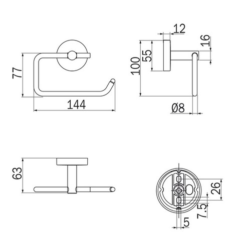 Portarotolo Forum Inda A3625B dimensioni