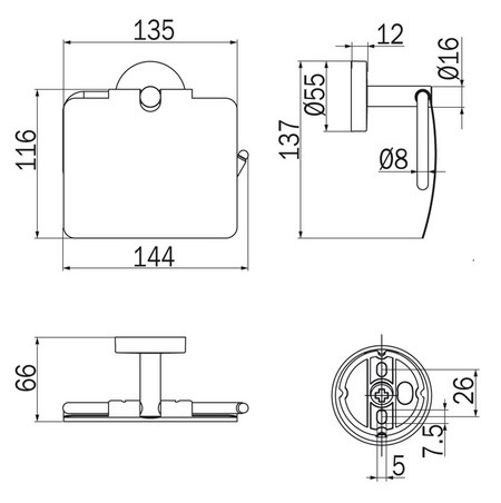 Portarotolo Forum Inda A36260 dimensioni