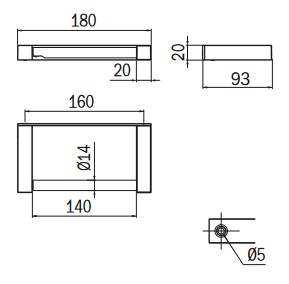 Portarotolo Divo Inda A1525B dimensioni