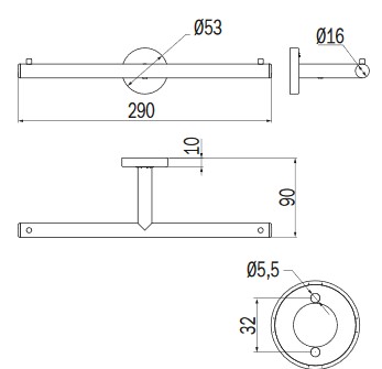 Portarotolo Gealuna Inda A1025C dimensioni